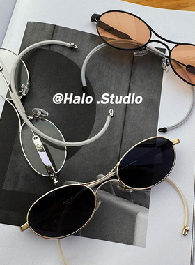 2025新款gm复古金属椭圆形太阳镜