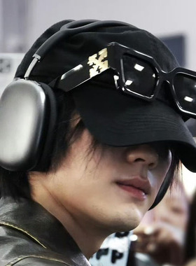 周翊然同款黑色方框墨镜男士韩版潮大脸显瘦防紫外线太阳眼镜女款