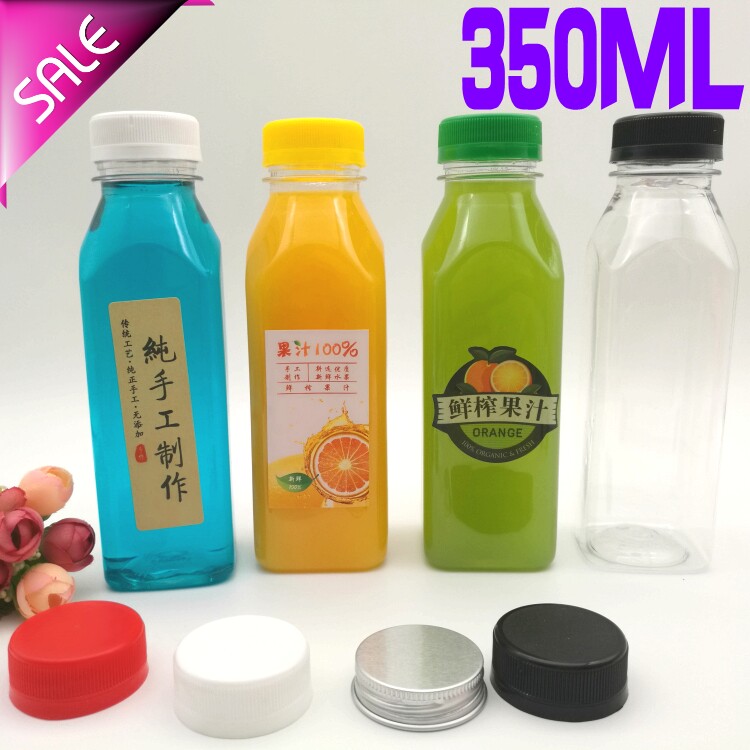 饮料瓶塑料瓶350ml一次性大口果汁瓶网红奶茶瓶pet素匠泰茶杯瓶