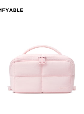 Comfyable化妆包便携大容量手提化妆品收纳包旅行通勤可爱粉色