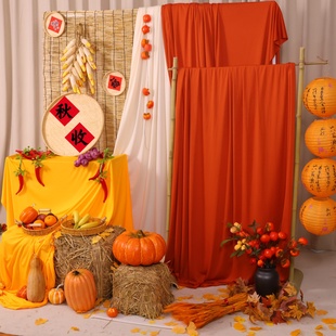 秋季场景布置布幔装饰幼儿园环创秋收农场氛围打造晒秋自然角挂布