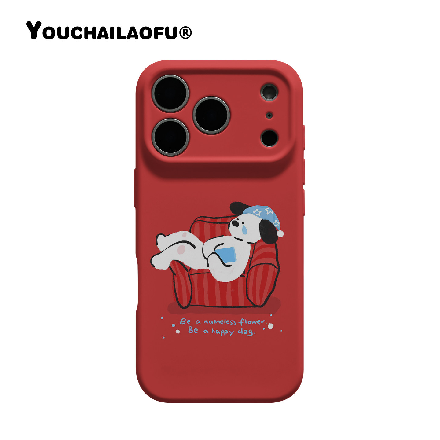 韩国ins卡通红色沙发哭泣小狗适用iphone17promax手机壳苹果16原创可爱15pro小众戴帽狗狗14全包软壳13保护套