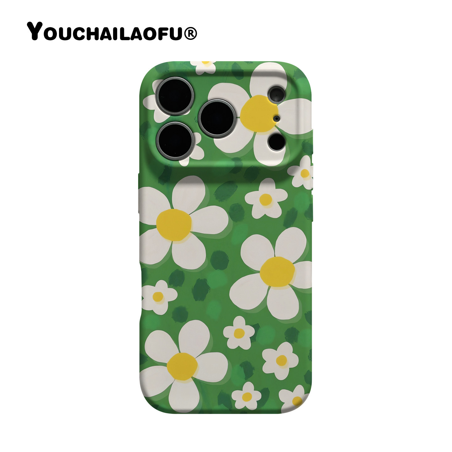 原创ins小清新手绘花朵适用iphone17promax手机壳法式16pro复古文艺治愈苹果15绿色草坪全包14软壳13保护壳12