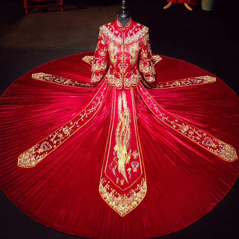 秀禾服2020新款结婚新娘显瘦礼服敬酒服中式婚纱嫁衣出阁服秀和服