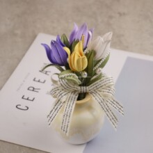 缠花材料包非遗手工diy郁金香胸针礼物有教程免劈丝绒线免剪纸模