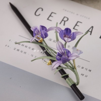 缠花材料包手工兰花发簪