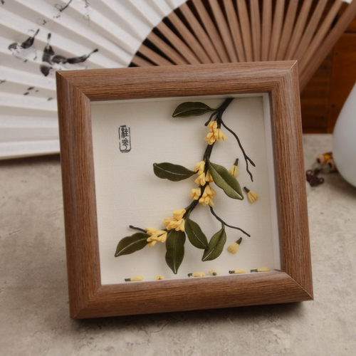 缠花材料包手工diy桂花胸针摆件礼物工艺品教程免劈绒线免剪纸模