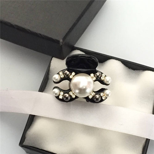 韩国进口小香风高档珍珠水钻抓夹