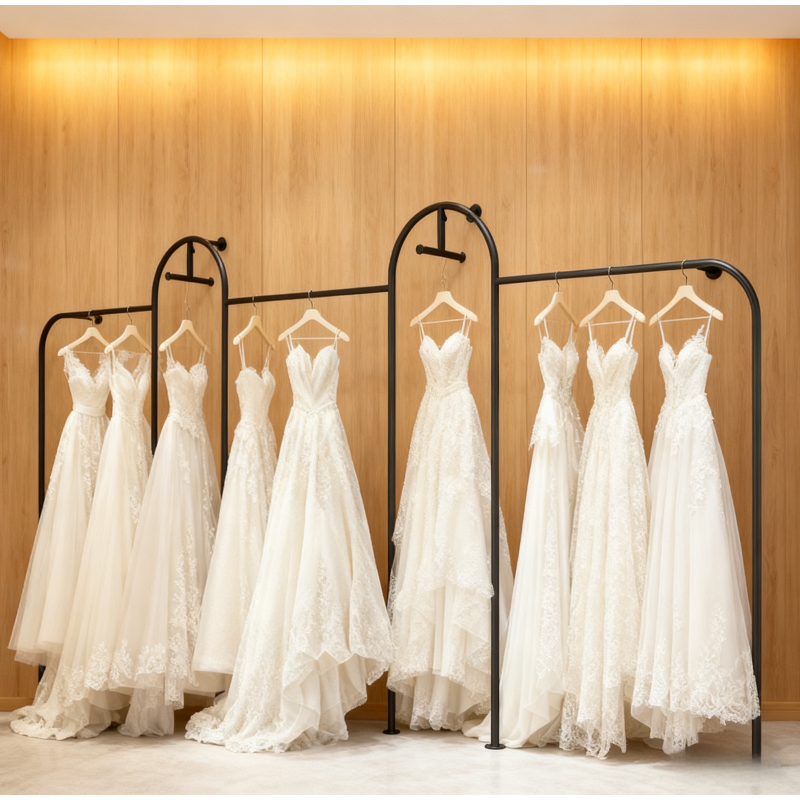 上墙婚纱壁挂架影楼旗袍礼服陈列货架创意正挂拱门组合秀禾展示架
