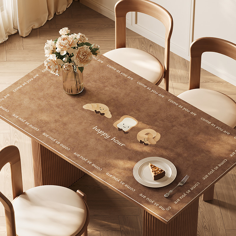 简约风防水防油皮革桌布