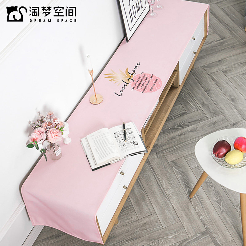 北欧现代简约布艺茶几电视柜桌布长方形桌旗防尘鞋柜斗柜盖布