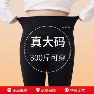 秋冬高腰收腹300斤弹力显瘦黑色不掉档打底裤 加绒鲨鱼裤 胖mm大码