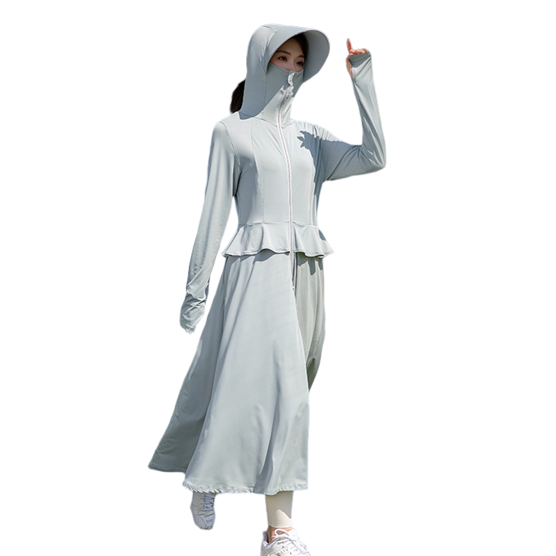 超长款连帽防晒衣女夏季
