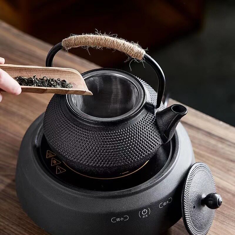 围炉煮茶壶日式烧水泡茶家用铸铁壶电陶炉专用过滤炭火茶炉壶全套
