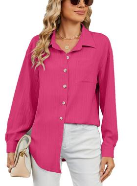 Women's long sleeved collared shirt 女装长袖翻领衬衣女