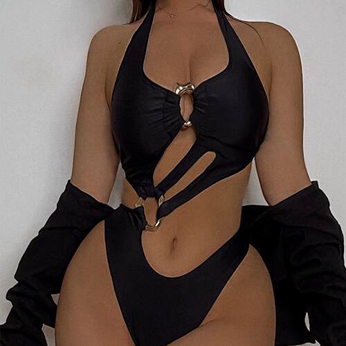 One-piece swimsuit, bikini swimsuit, women's backless