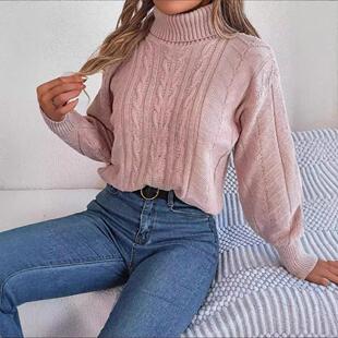 Dough Twists long High knitting Fried sleeve pullover neck