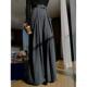 wide waisted leg pants women Grey for high