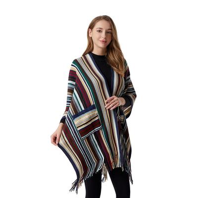 Cashmere large slit shawl suitable for men and women,