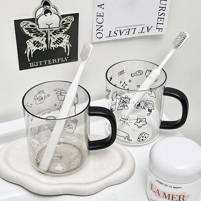 ins透明漫画图案漱口杯简约家居情侣刷牙杯子牙缸洗漱杯学生水杯,家庭/个人清洁工具,洗漱杯,淘宝优惠券,粉丝福利购,淘宝优惠卷