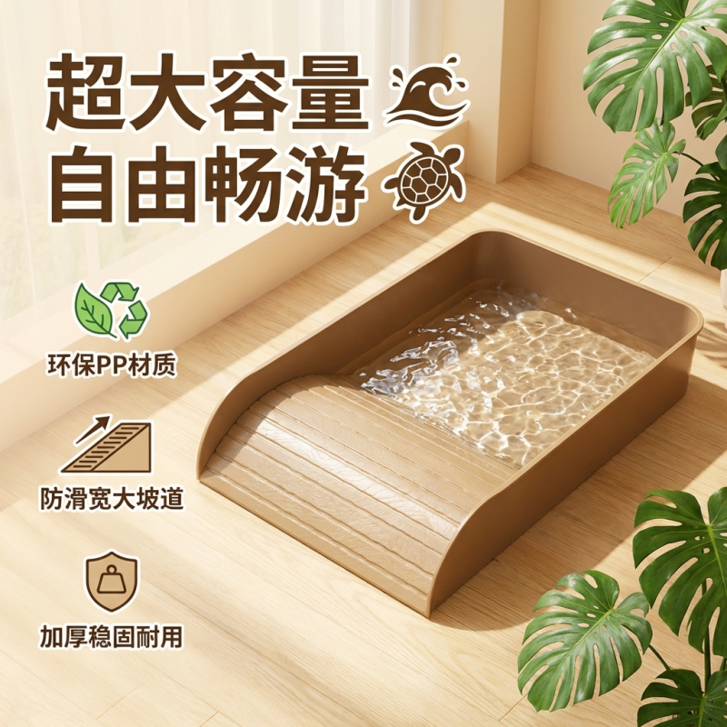 陆龟泡澡盆半水龟辐射多功能一体水盆澡盆亚达蜥蜴射