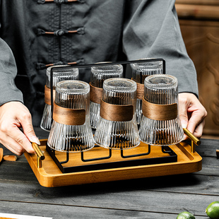 玻璃杯家用高级感耐高温泡绿茶水杯家庭杯子客厅茶杯杯具待客套装