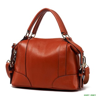 handbags 欧美复古风大容量波士顿包通勤包 2024新款 真皮包包女