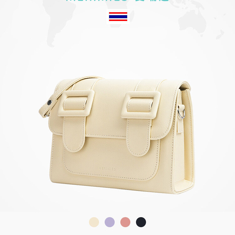 2025新款泰国剑桥包M号纯色 单肩邮差包大容量通勤斜挎小方包女包