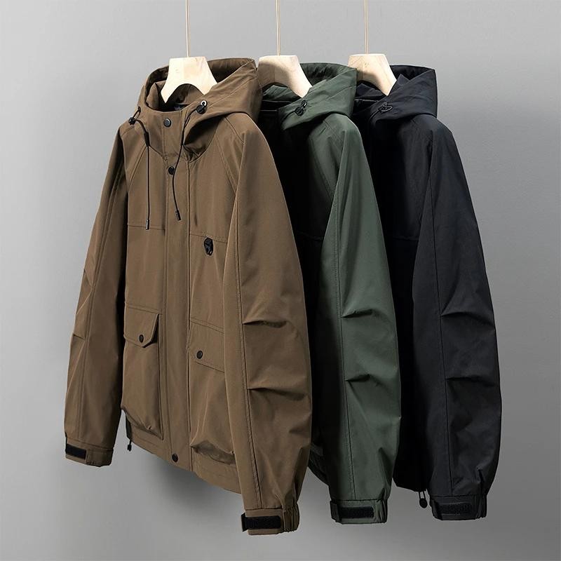 预言家原创大码男装3D立体感冲锋衣男士春季磨砂por五防面料连帽