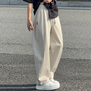 公爵车服饰肌理颗粒凉感休闲裤直筒男裤弯刀裤宽松透气运动长裤男