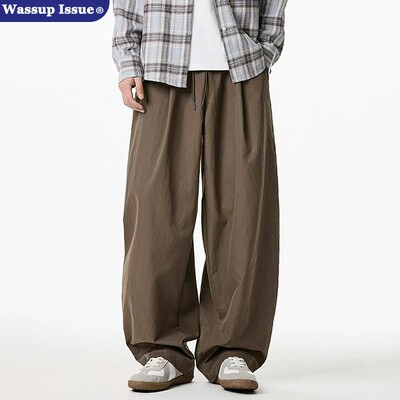 WASSUP ISSUE日系工装裤男春秋薄款速干直筒裤子阔腿弯刀休闲裤子
