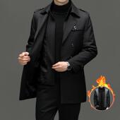 阿仕顿中长款 秋冬保暖加厚修身 风衣棉服可拆卸商务男士 高档男装