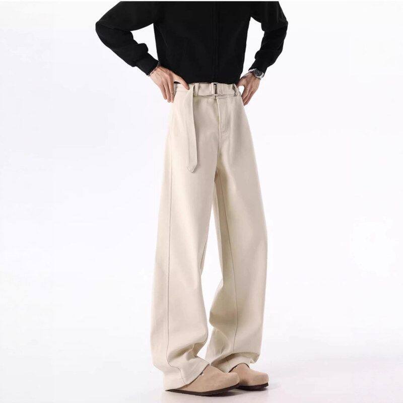 le纯色anfit休闲裤直筒阔腿裤子潮牌秋冬季c宽松美式子弯刀男生