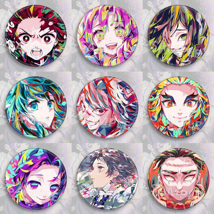 鬼灭之刃动漫周边谷子炭治郎炼狱杏寿郎蝴蝶忍二次元徽章吧唧挂件