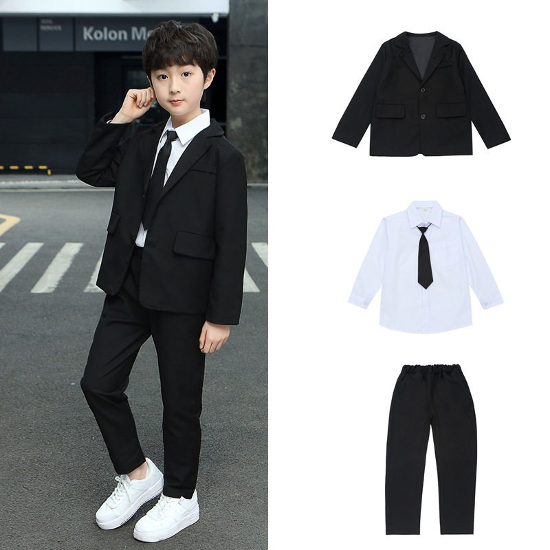 儿童西装背带套装花童礼服三件套