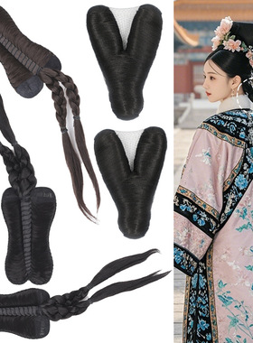 古装古风燕尾假发影楼旗服写真演出清朝宫廷福晋格格旗头燕尾造型