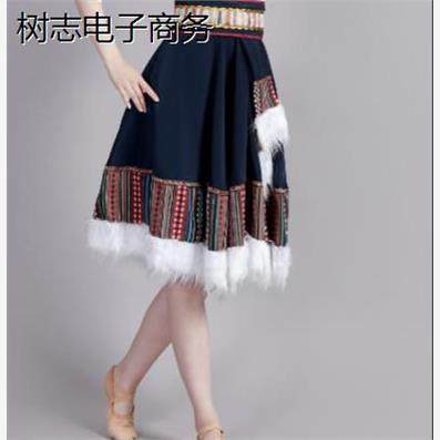 藏族演出服女半身裙少数民族服饰秧歌服女团服广场舞练功服大摆裙