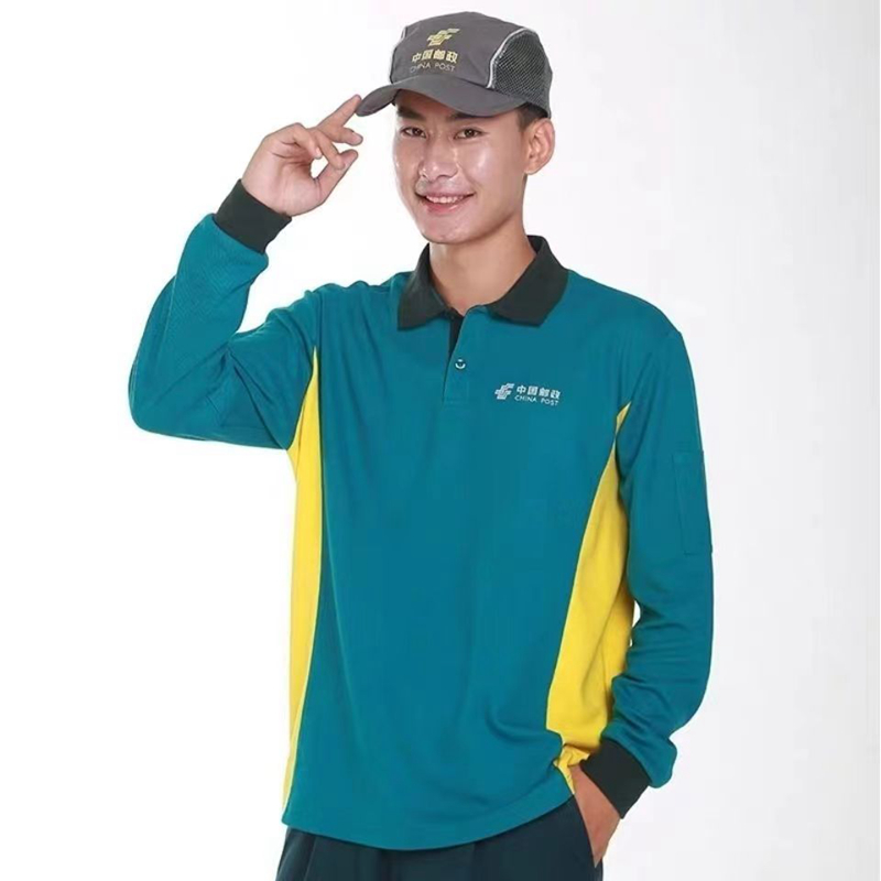 邮政长袖POLO衫工作服装冬季棉衣投递员快递加厚防寒服冲锋衣外套