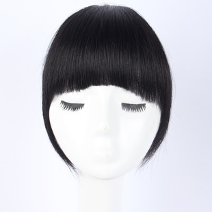假发刘海一刀剪齐加厚假刘海真发斜中分隐形痕假发片包邮