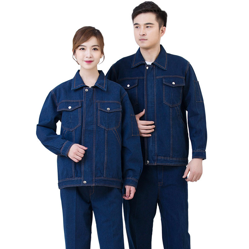 加厚牛仔工作服电焊劳保工地长袖