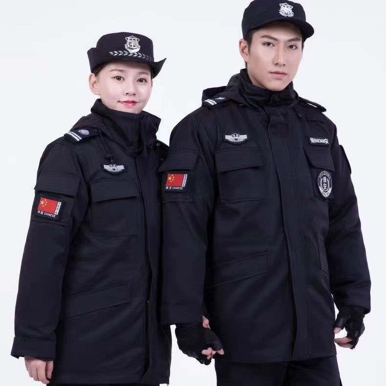 冬季新款保安服套装棉大衣保安