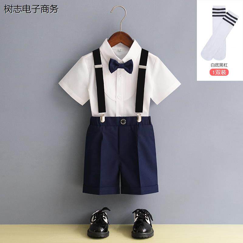 儿童男童礼服套装英伦风主持人走秀钢琴演出服夏季花童服装小西装