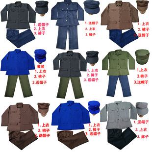 中山装农民工本山焦裕禄服装70年代话剧抖音小品演出服男怀旧风
