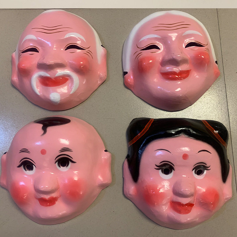 大头娃娃头套面具秧歌舞龙舞狮