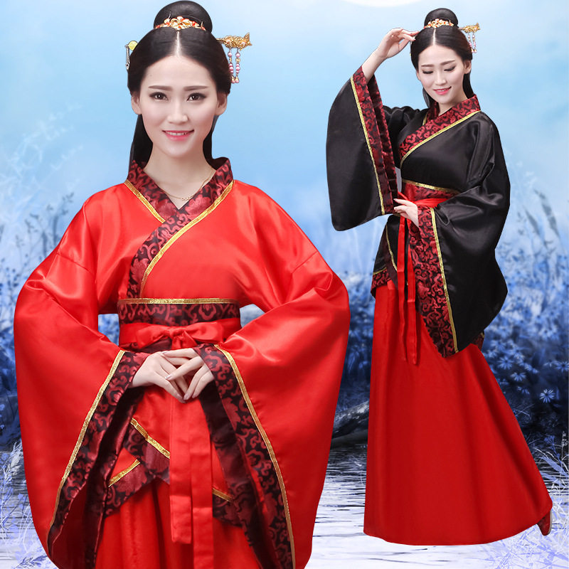 古装女唐装汉服正规双绕曲裾