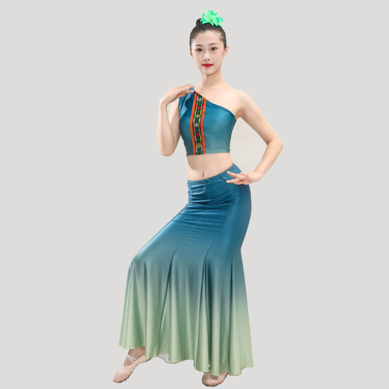 傣族服装女舞裙孔雀舞艺考舞蹈