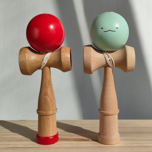 卡通笑脸剑玉 收藏剑球摆件 可爱复古Kendama 出口日本技巧球