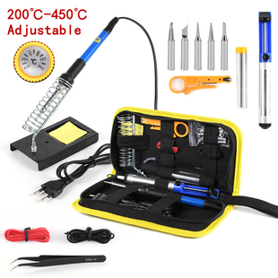 可调温电烙铁焊接工具包15件套装 908 Electric Soldering Iron