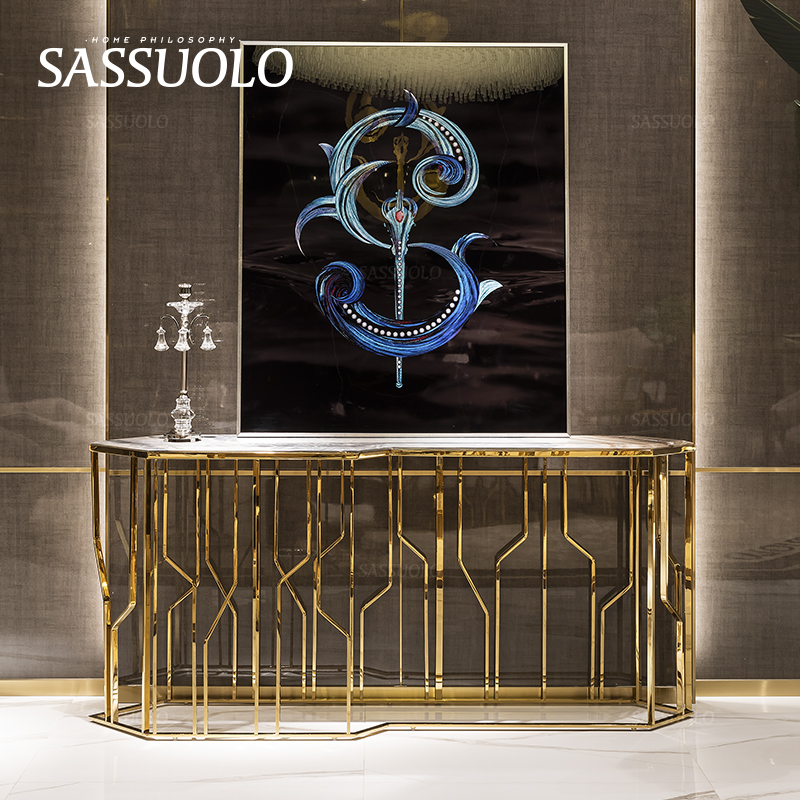 意式风玄关轻奢沙发背几