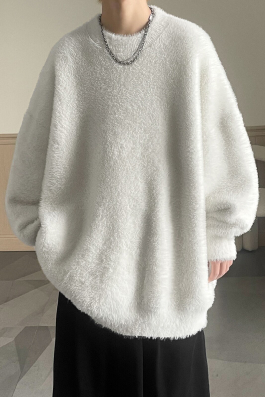秋冬新款港风vibe潮牌慵懒风宽松套头圆领毛衣608-TM260-P60控88,男装针织衫/毛衣,星座608(原A046)
